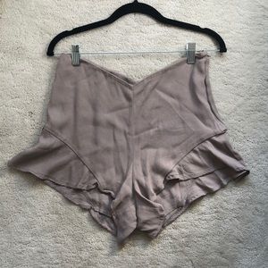 Free People High Waisted Beige Flowy Shorts